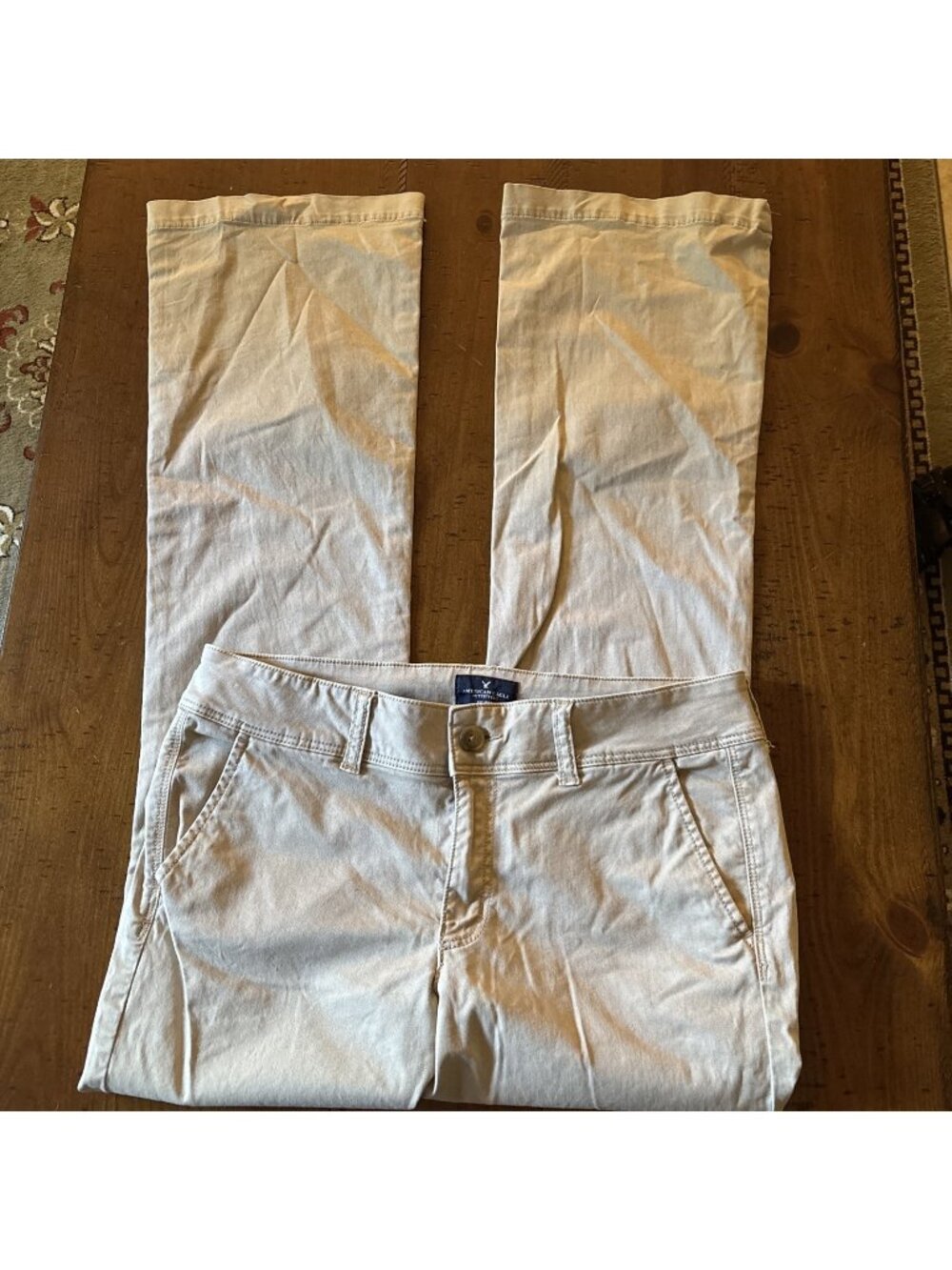 American Eagle Outfitters Light Beige Boot Cut Pants